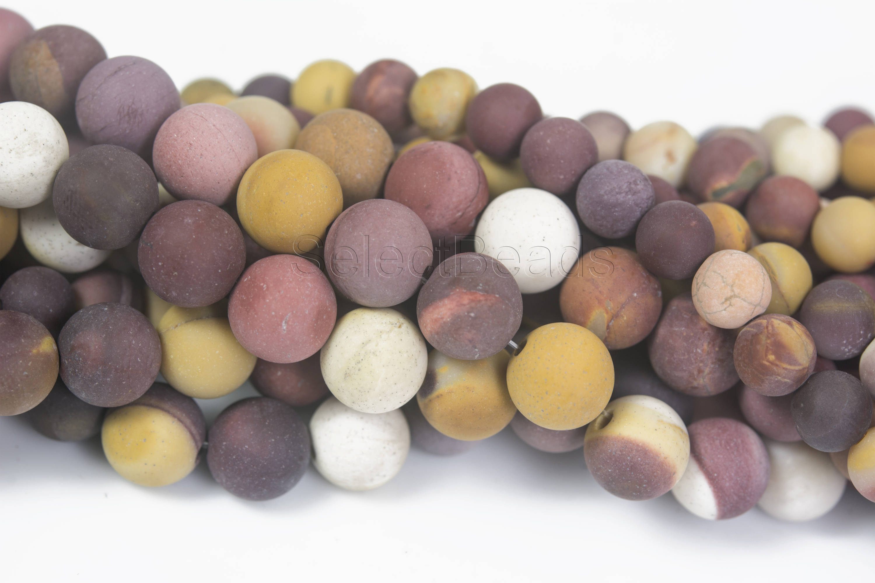 Matte Round Mookaite Jasper Beads - Red Mookaite Japser - Yellow Mookaite Beads - White Mookaite Ball Beads - Colorful Jasper Beads -15 Inch