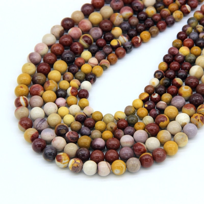 Natural Mookaite Jasper Round Beads 4 6 8 10mm,multi Color Gemstone Mala Beads,yellow Red Brown Cream Stone Beads,rainbow Jasper Beads
