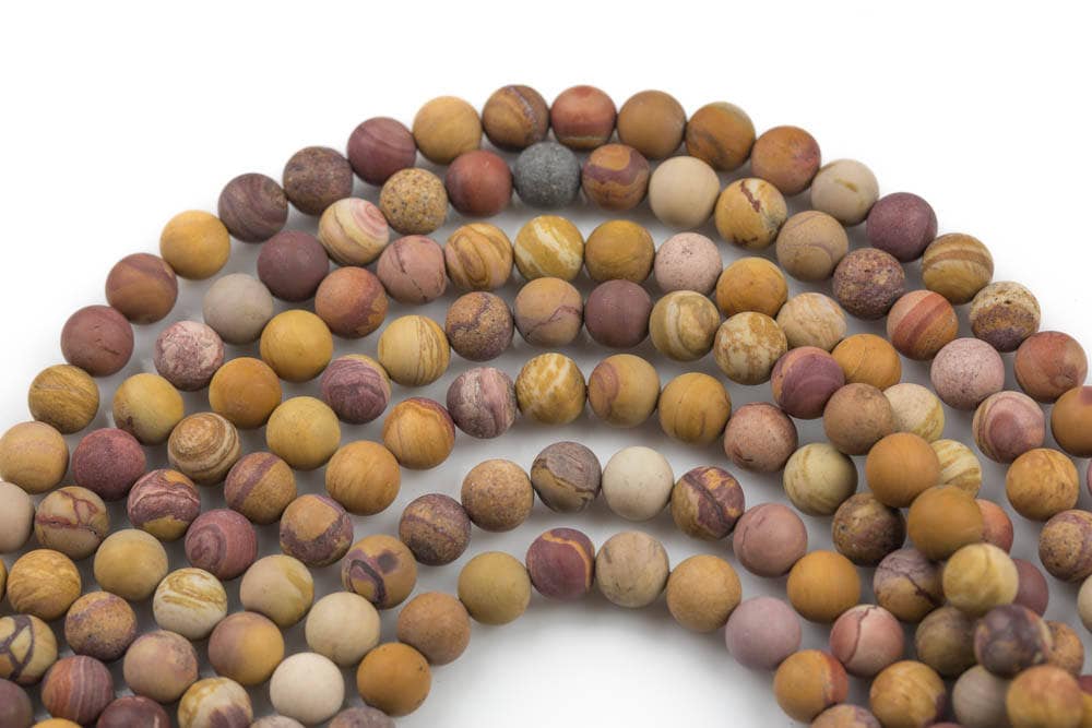 Natural Sunset Mookaite Jasper- Matte Round Sizes. 4mm, 6mm, 8mm, 10mm, 12mm, 14mm- Full 15.5 Inch Strand Aaa Quality Aaa Quality