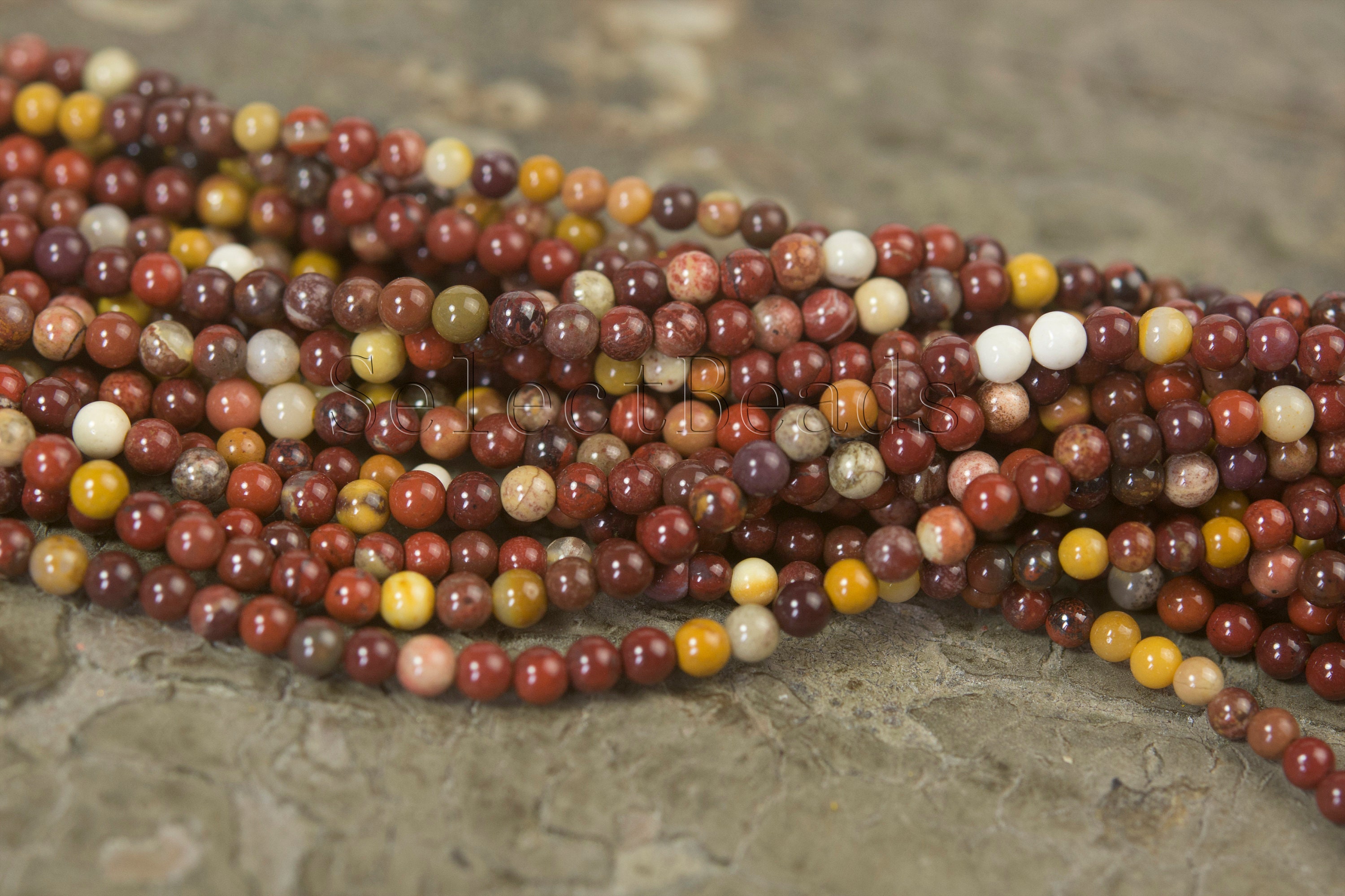 Small Rainbow Mookaite Jasper Beads -smooth Round Gemstone Beads - Natural Stone Beads Supplies - Jasper Beads For Jewelry Making - 15 Inch