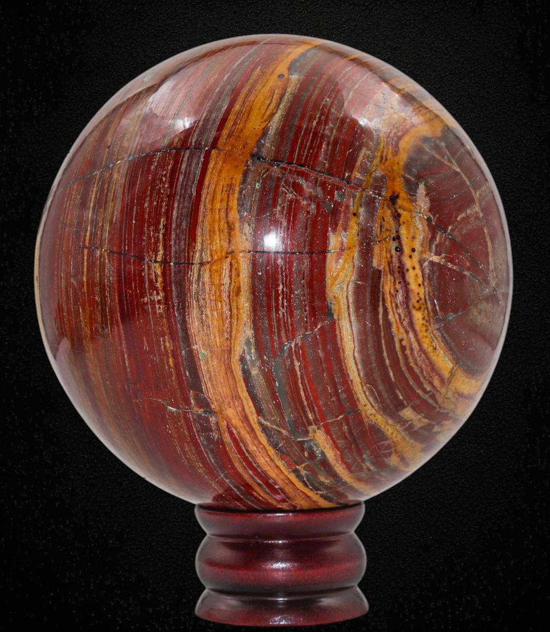 150mm Red Mookaite Jasper Sphere: Metaphysical Decor & Healing Crystal