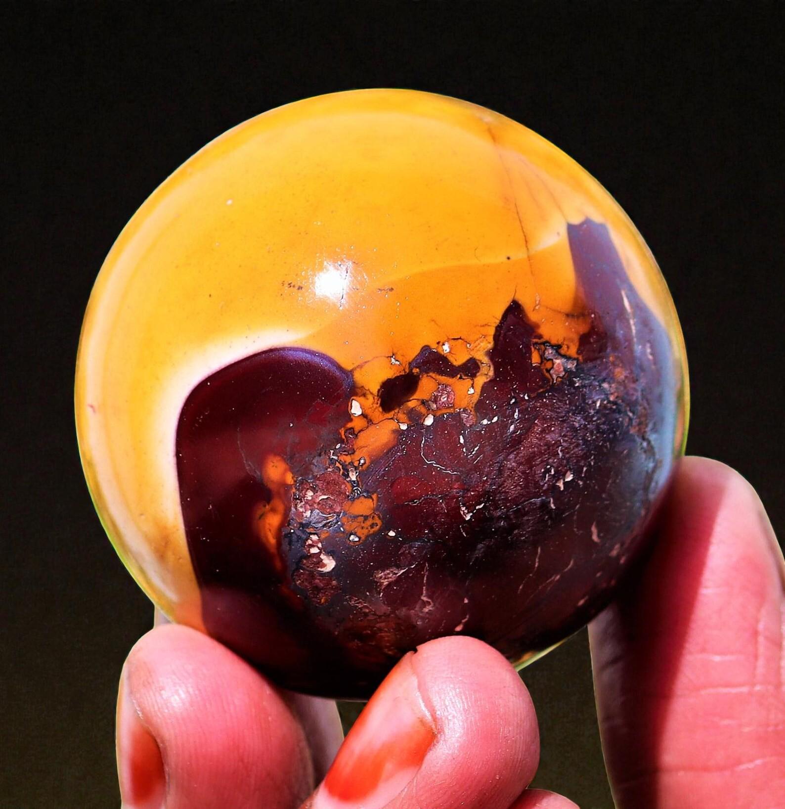 45mm Mookaite Jasper Sphere: Energy-boosting Crystal Decor