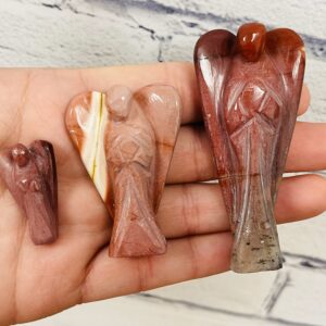 Mookaite Jasper Angel Figurine, Standing Statuette, Angelic Reiki, Healing