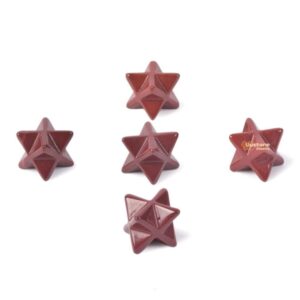 Carved Mookaite Jasper Gemstone Crystal Merkaba Star Energy Healing Sacred Geometry Chakra Stone