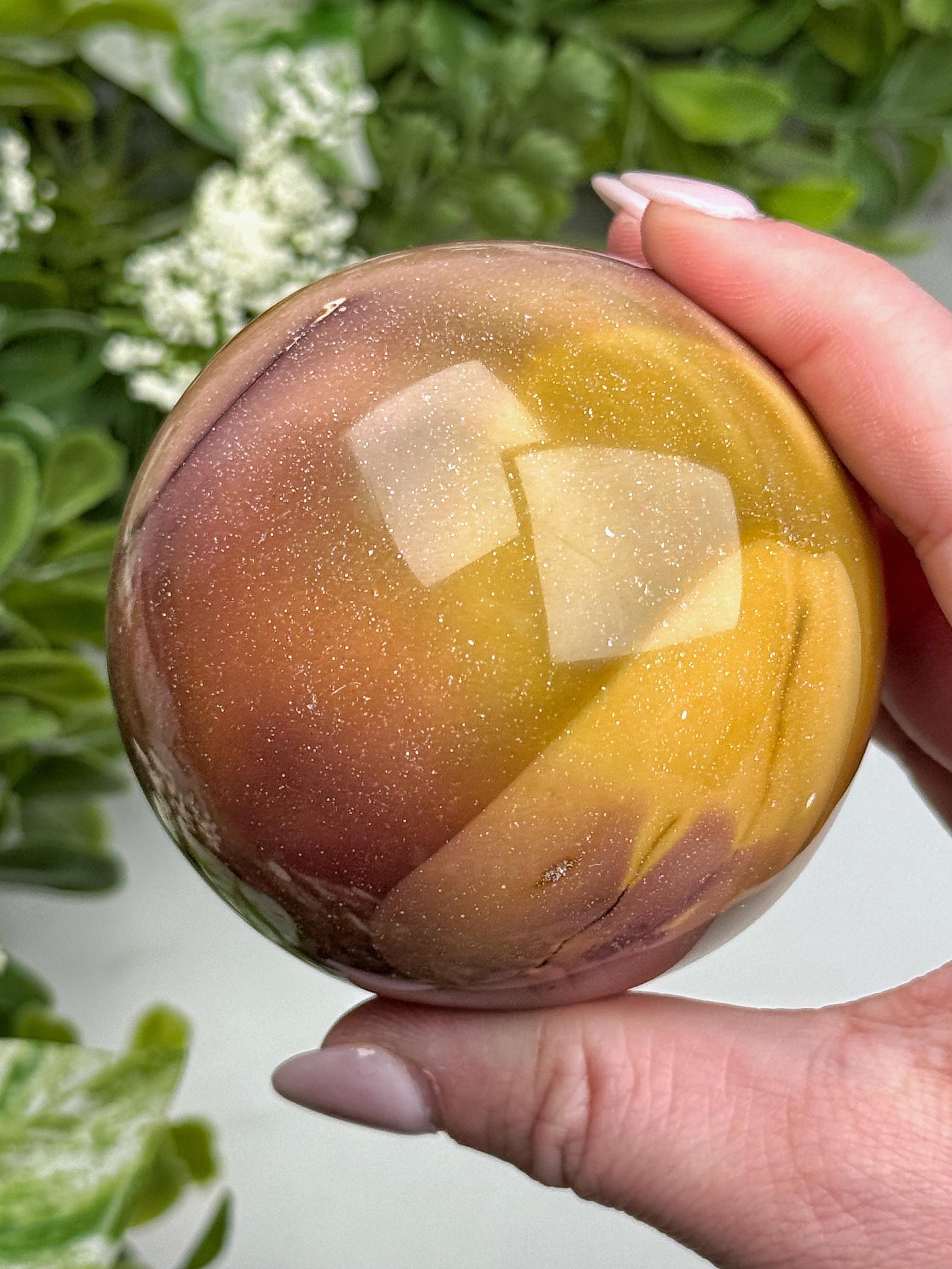 Mookaite Jasper Sphere | 67mm | - #3 (polished Yellow Crystal Ball, Sacral Chakra, Healing Stone) Mookaite Jasper Sphere | 67mm | - #3 (polished Yellow Crystal Ball, Sacral Chakra, Healing Stone)