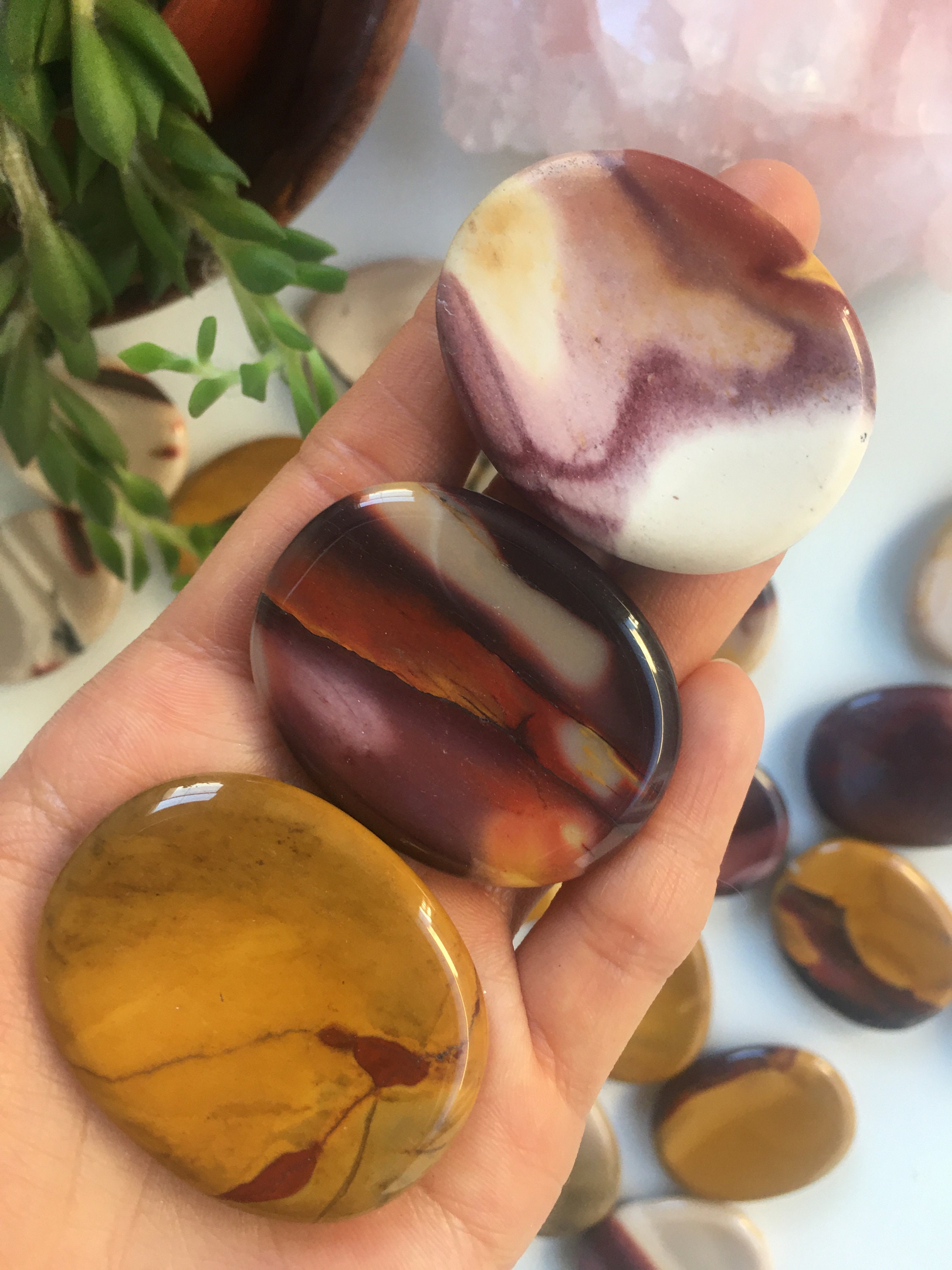Mookaite Jasper Worry Stone, Polished Gemstone