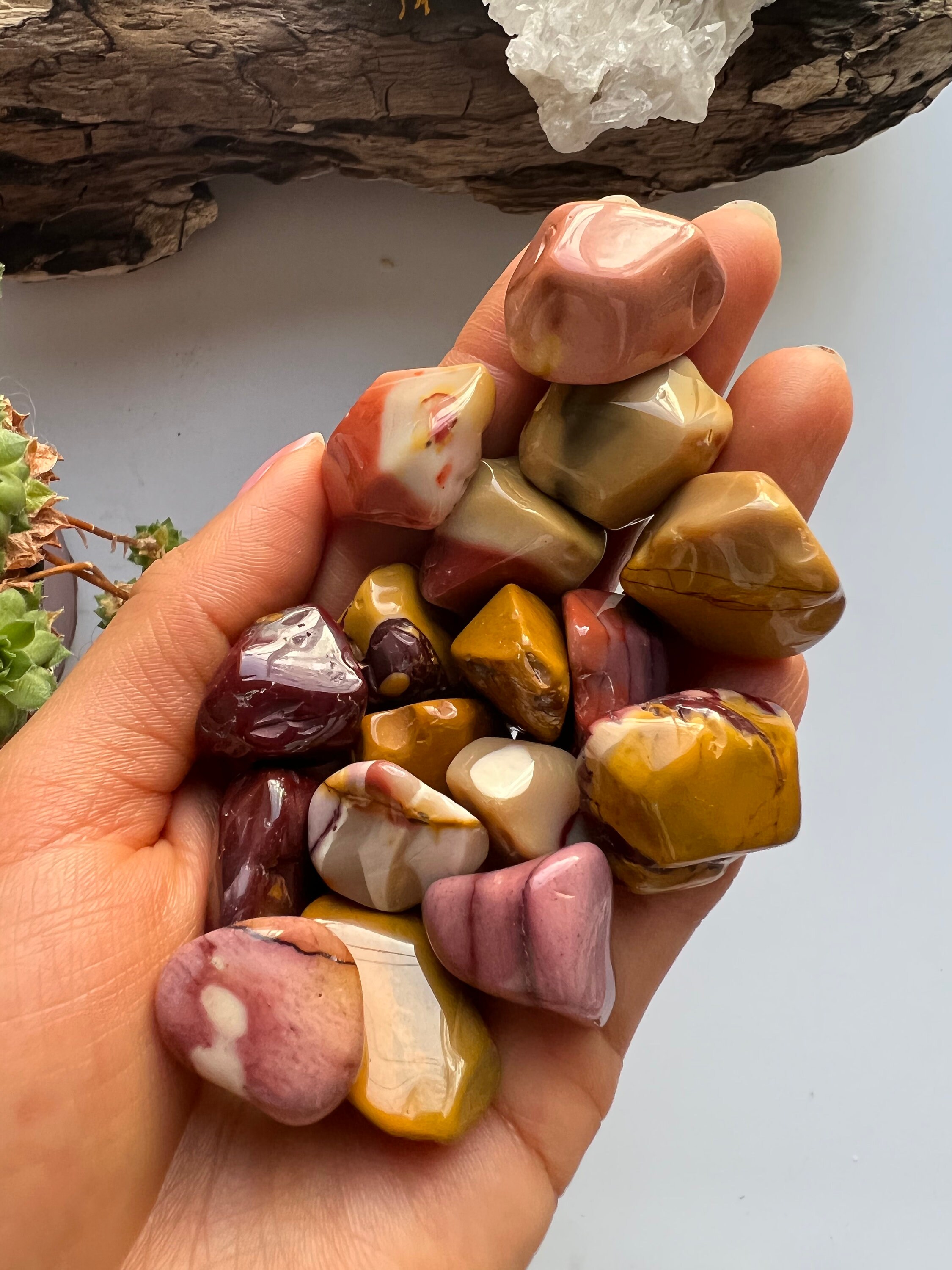 Polished Mookaite Jasper Tumbled Stone, Mini Crystals