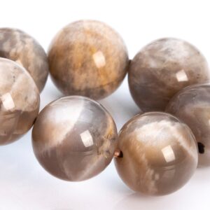 12MM Brown Moonstone Beads Bracelet Genuine Natural Round Gemstone 8" (116369h-1766)