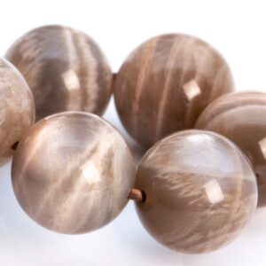 12MM Brown Moonstone Beads Bracelet Grade A Genuine Natural Round Gemstone 8" (116368h-1766)