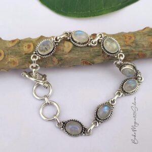 Handmade Moonstone Bracelet: Sterling Silver Gemstone Jewelry