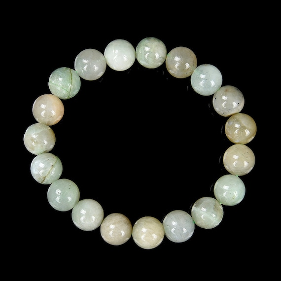 Natural Rare Garnierite Green Moonstone Gemstone Round Bracelet 8mm 10mm 7.5 Inch Strand Bulk Lot 1,2,6,12 And 50 (s20)