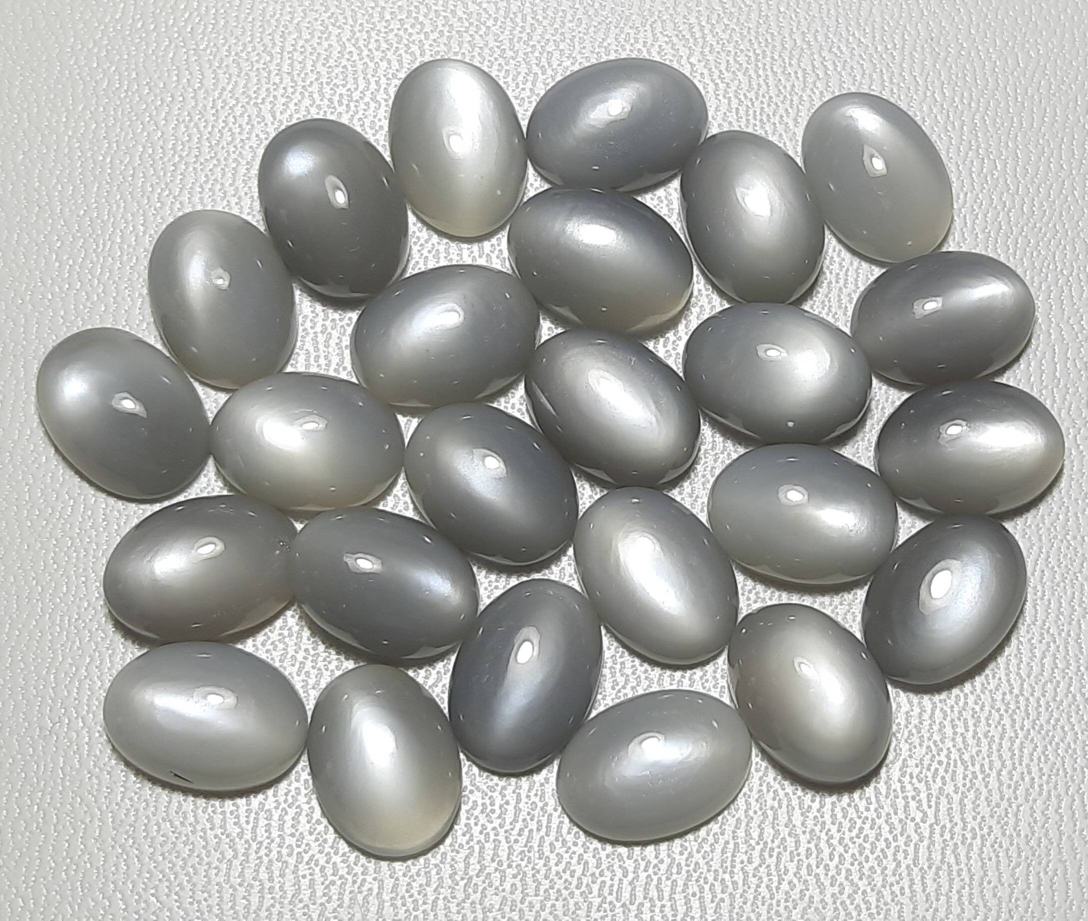 Aaa Grey Moonstone Oval Cabochon: Jewelry Making Gemstone (3x5 To 15x20 Mm)