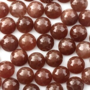 Brown Moonstone Rose Cut Cabochon 8mm Round - Per Stone Brown Moonstone Rose Cut Cabochon 8mm Round - Per Stone