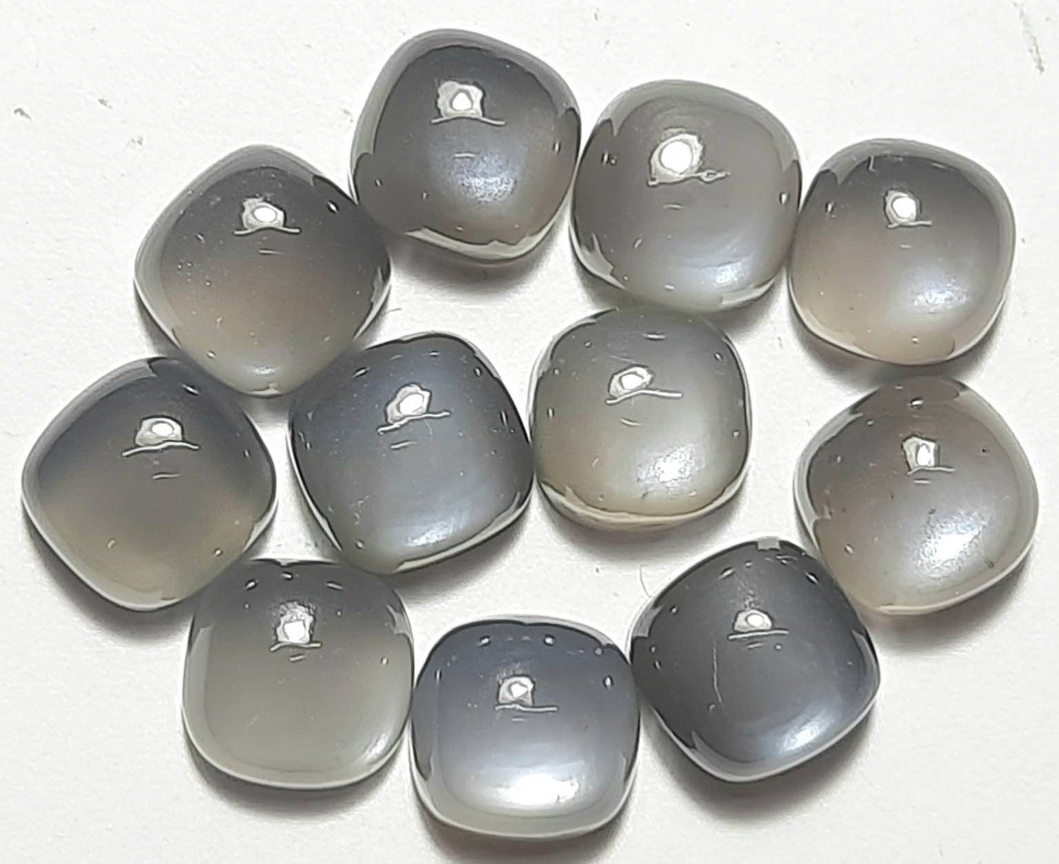 Grey Moonstone Cushion Cabochon: Natural Gemstone For Jewelry Making (8x8 To 15x15 Mm) Grey Moonstone Cushion Cabochon: Natural Gemstone For Jewelry Making (8x8 To 15x15 Mm)