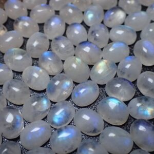 Oval Moonstone Cabochon with Flash: Natural Loose Gemstone