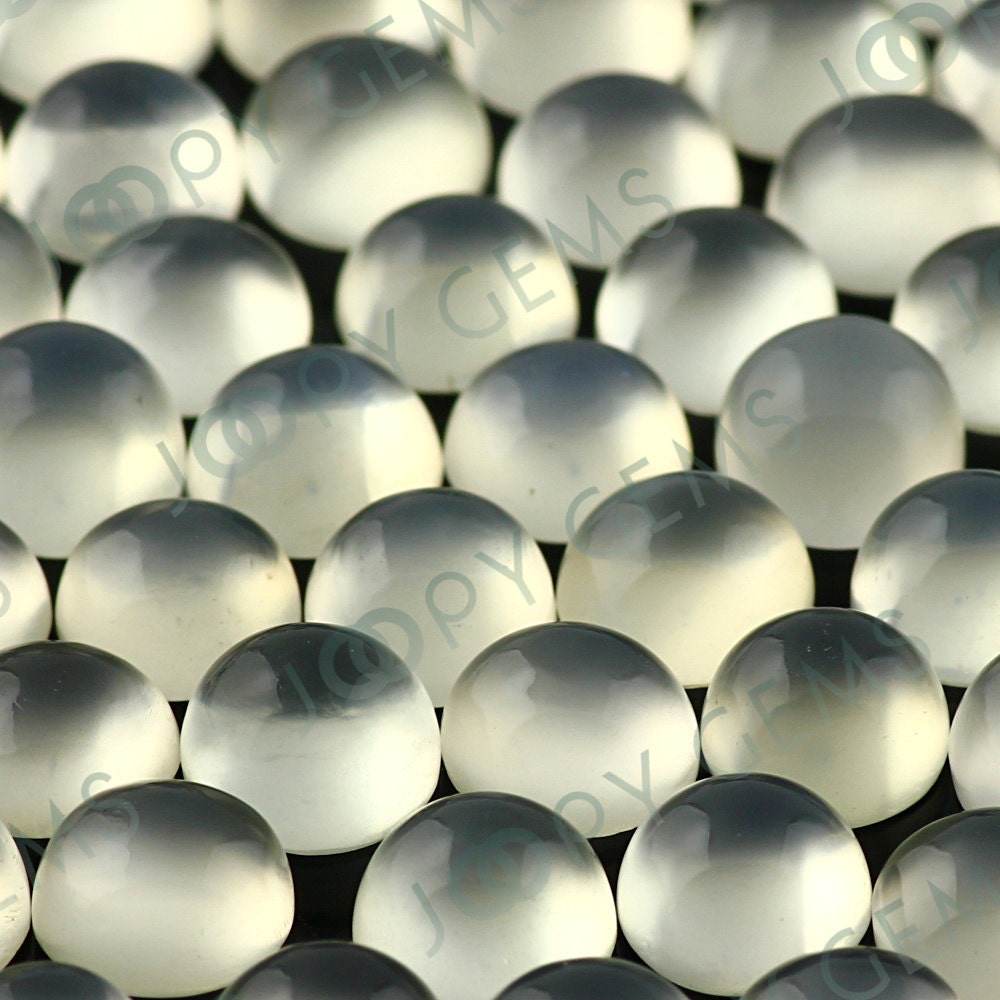 White Moonstone Cabochon 6mm Round - Per Stone