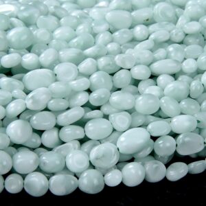 6-8mm Natural Green Moonstone Gemstone Pebble Nugget Loose Beads (d184) 6-8mm Natural Green Moonstone Gemstone Pebble Nugget Loose Beads (d184)