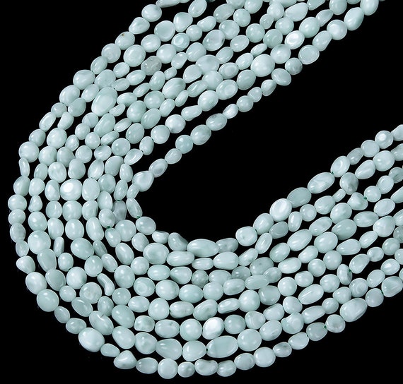 6-8mm Natural Green Moonstone Gemstone Pebble Nugget Loose Beadsbulk Lot 1,2,6,12 And 50 (d184)