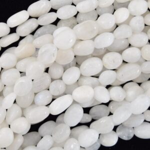 7mm - 9mm natural white moonstone pebble nugget beads 15.5" strand 7mm - 9mm natural white moonstone pebble nugget beads 15.5" strand