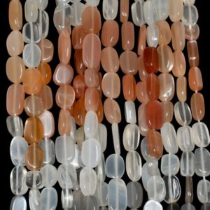 7x5mm-10x6mm Orange White Grey Moonstone Gemstone Pebble Nugget Loose Beads 14 Inch Full Strand (90185168-893) 7x5mm-10x6mm Orange White Grey Moonstone Gemstone Pebble Nugget Loose Beads 14 Inch Full Strand (90185168-893)