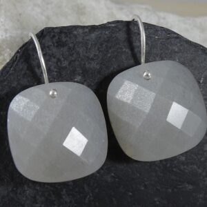 Natural Moonstone Dangle Earrings | Sterling Silver Moon Stone Jewelry | Gray Faceted Gemstone | Wicca Wiccan | Earrings for Men Women Teens Natural Moonstone Dangle Earrings | Sterling Silver Moon Stone Jewelry | Gray Faceted Gemstone | Wicca Wiccan | Earrings for Men Women Teens