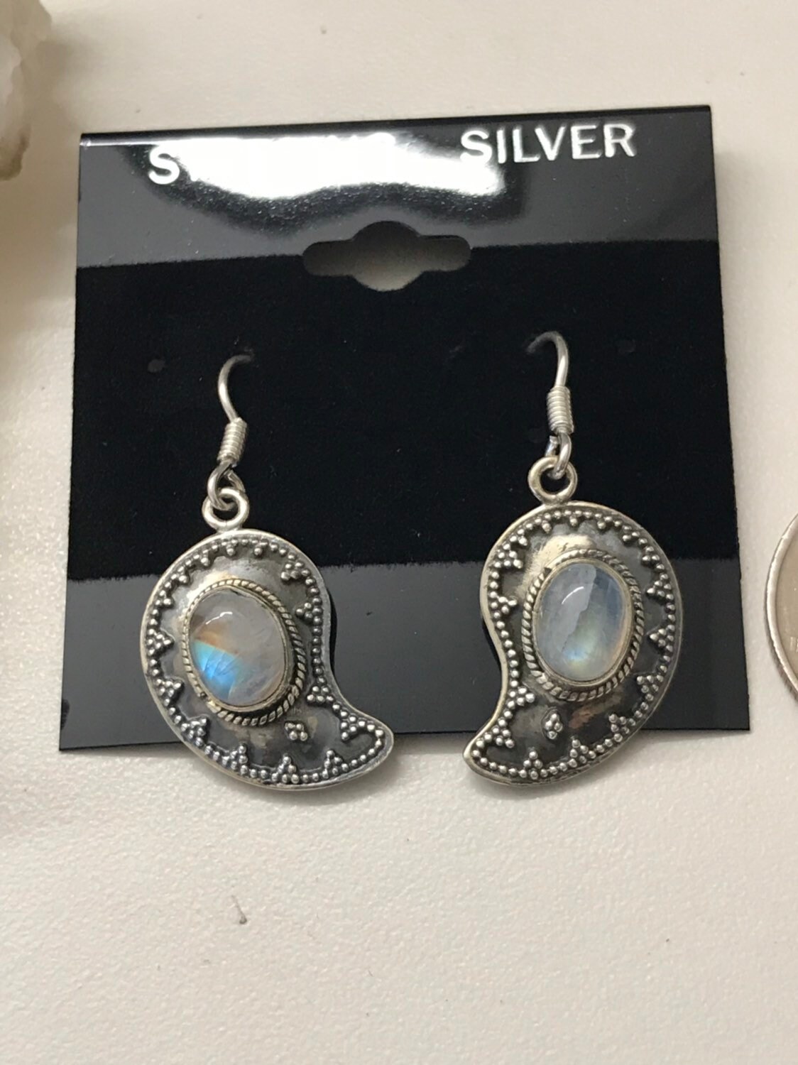 Moonstone Paisley Earrings