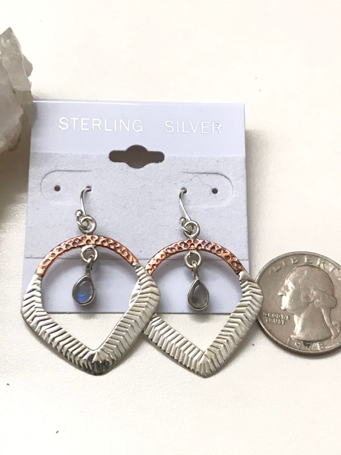 Moonstone Two-tone Earrings