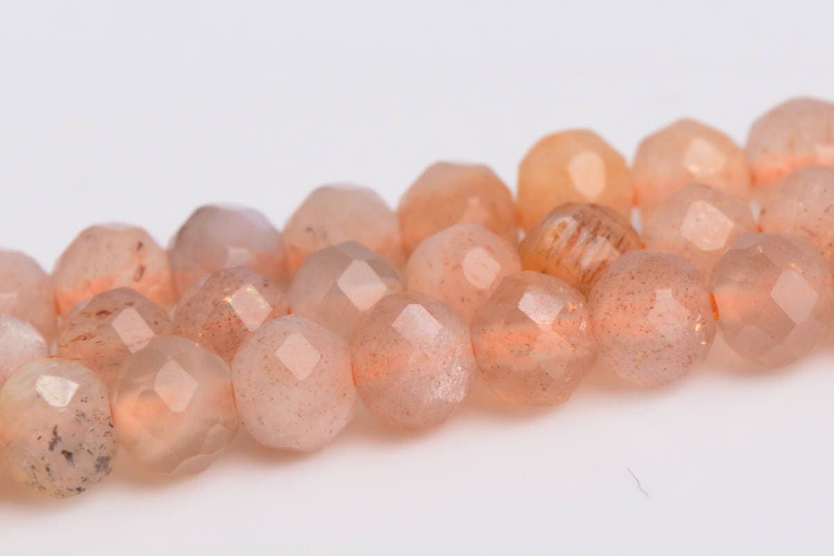 2.5x2mm Orange Moonstone Beads Grade Aaa Genuine Natural Gemstone Faceted Rondelle Loose Beads 15.5" Bulk Lot 1,3,5,10 And 50 (102730-596)