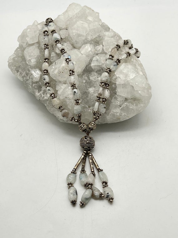 Moonstone Beaded Necklace-18-19" Adjustable