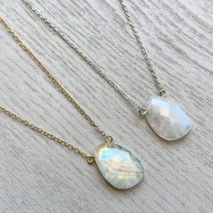Moonstone Choker Necklace Sterling Silver, Gold Filled, Rose Gold Handcrafted Rainbow Crystal Healing Necklace Gifts, Women, June Birthstone