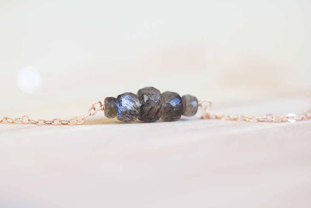 Gray Moonstone Bar Necklace On Oxidized Sterling, Sterling Silver, Yellow Or Rose Gold Filled Chain, Delicate Gemstone Layering Jewelry Gray Moonstone Bar Necklace On Oxidized Sterling, Sterling Silver, Yellow Or Rose Gold Filled Chain, Delicate Gemstone Layering Jewelry