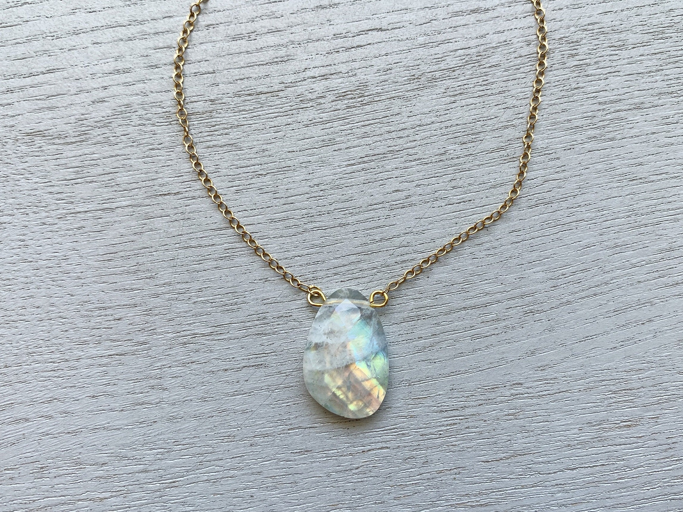 Handmade Moonstone Necklace Sterling Silver, June Birthstone Crystal Necklace Gold Dainty Gemstone Choker, Boho Wedding Jewelry For Bride