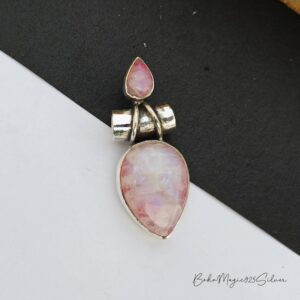 Handmade Pink Moonstone 925 Sterling Silver Pendant Handmade Pink Moonstone 925 Sterling Silver Pendant