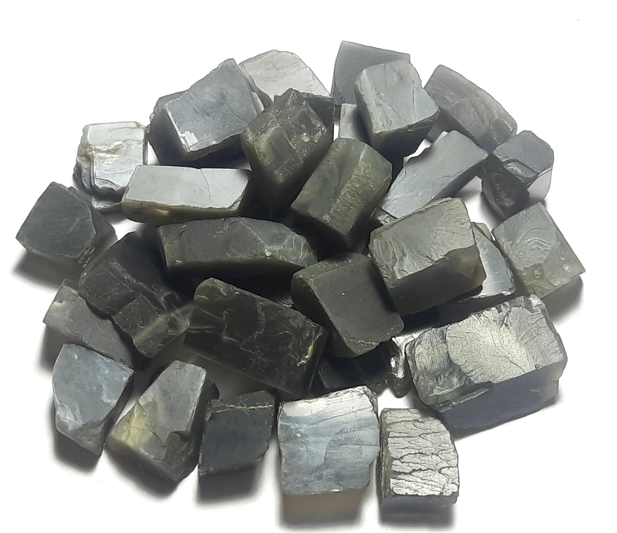Natural Black Moonstone Rough: Unpolished Gemstone Slices