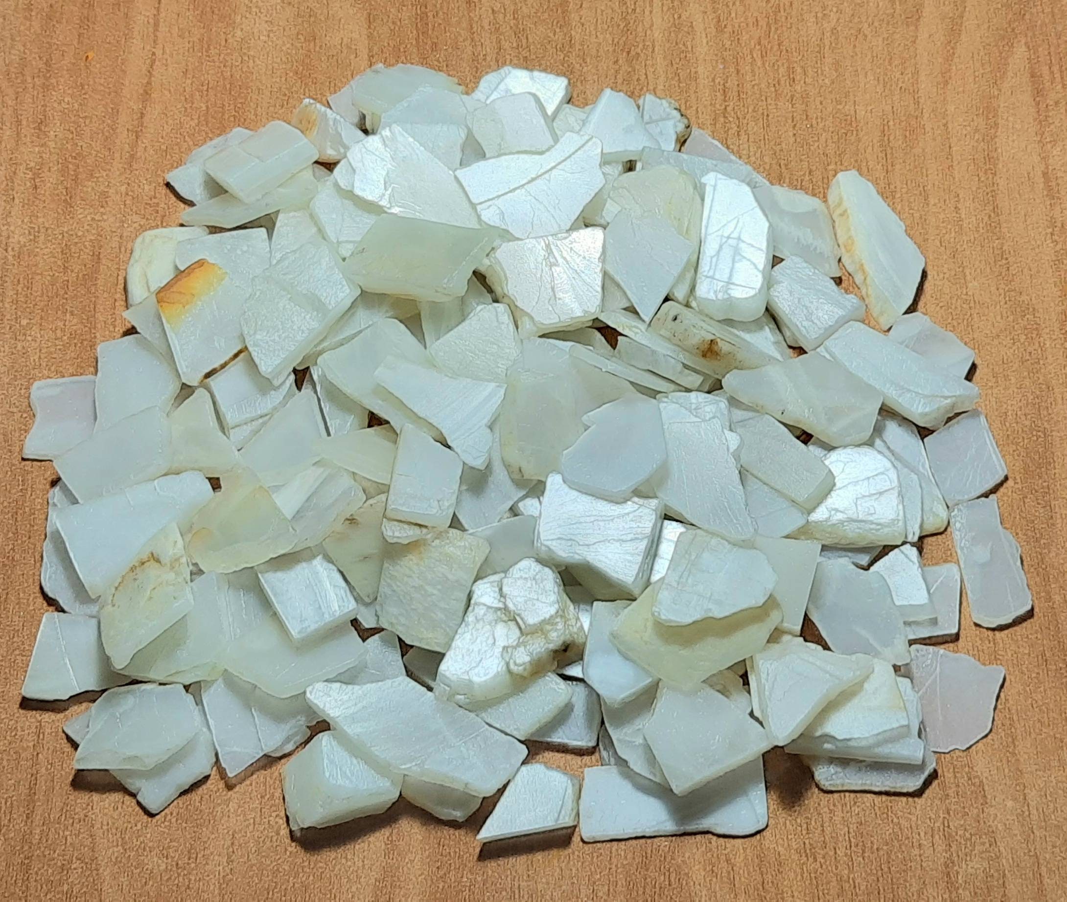 Natural White Moonstone Unpolished Slices: Raw Gemstone Specimens