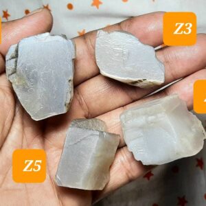Raw White Moonstone Specimen: Unpolished Gemstone Slab Grey Moonstone Slices Rock Chunk