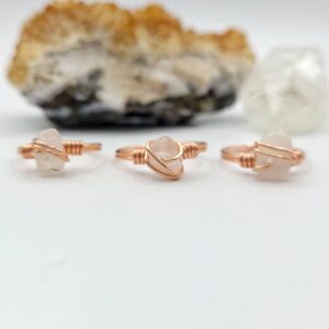 Moonstone Ring, Copper Wire Wrapped Ring Moonstone Ring, Copper Wire Wrapped Ring