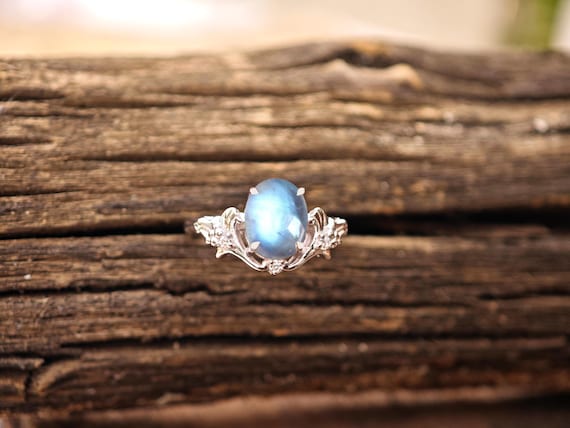 Royal Blue Moonstone Engagement Ring For Women 925 Silver Wedding Ring Art Deco Moonstone Gemstone Ring Oval Shape Moonstone Statement Ring Royal Blue Moonstone Engagement Ring For Women 925 Silver Wedding Ring Art Deco Moonstone Gemstone Ring Oval Shape Moonstone Statement Ring