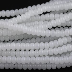 4x6mm Crystal Smooth Roundel 1 Or 2 Or 5 Or 10 Strands- 16 Inch Strand- Moonstone
