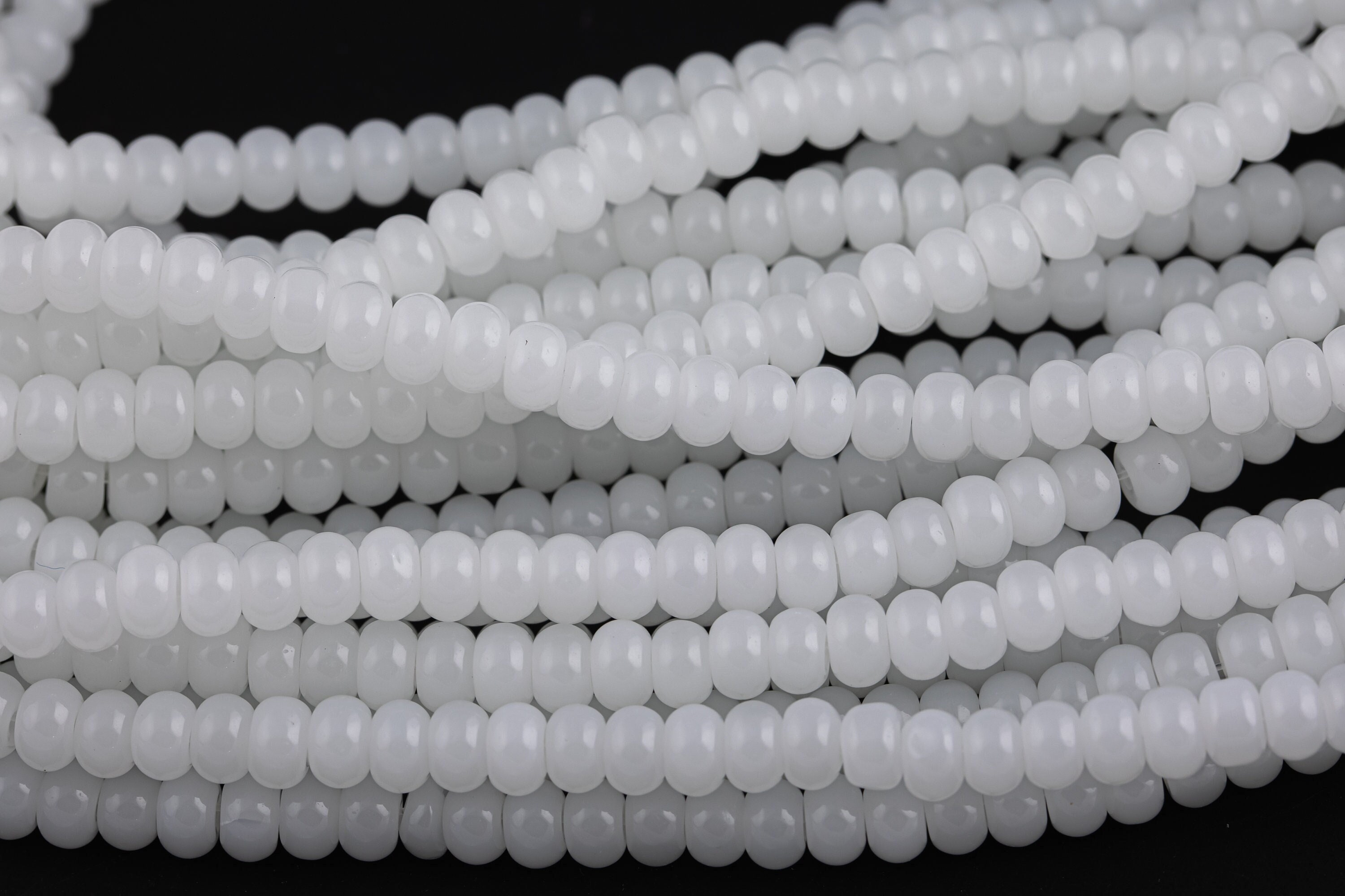 4x6mm Crystal Smooth Roundel 1 Or 2 Or 5 Or 10 Strands- 16 Inch Strand- Moonstone