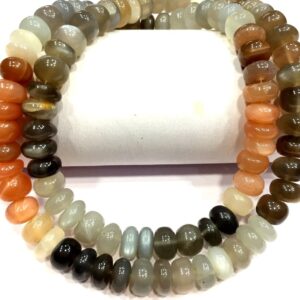 AAA QUALITY~~Natural Multi Moonstone Smooth Rondelle Beads 8.MM Rondelle Moonstone Gemstone Beads Shinning Multi Rondelle Strand Beads.