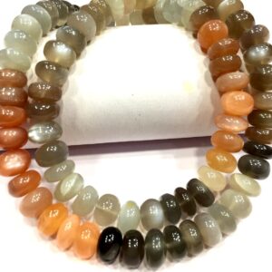AAA QUALITY~~Natural Multi Moonstone Smooth Rondelle Beads 9.MM Moonstone Gemstone Beads Shinning Multi Rondelle Beads Jewelry Making Beads.