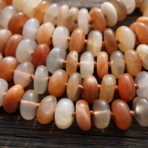 Shiny Polished Moonstone 9-10mm Rondelle Beads (etb00106)