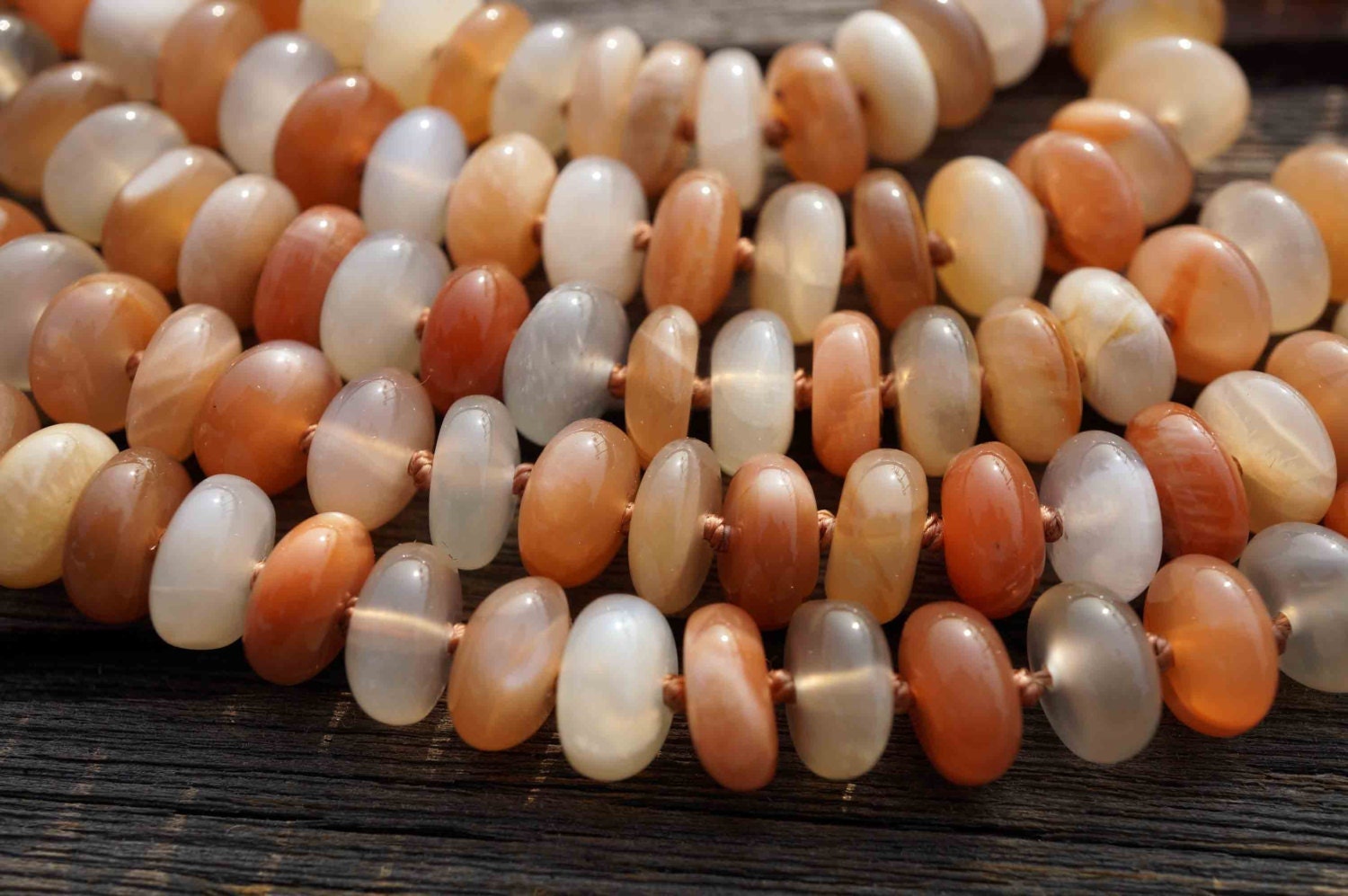 Shiny Polished Moonstone 9-10mm Rondelle Beads (etb00106)