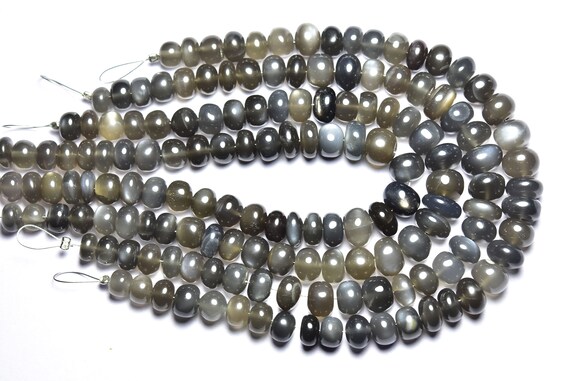 Superb Big Gray Moonstone Rondelle Beads - 8 Inches - Natural Smooth Gray Moonstone Rondelle - Size Is 6 - 9 Mm #2731 Superb Big Gray Moonstone Rondelle Beads - 8 Inches - Natural Smooth Gray Moonstone Rondelle - Size Is 6 - 9 Mm #2731