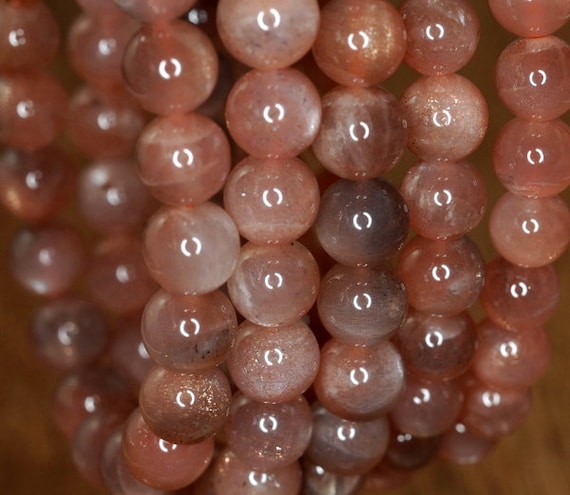8mm Orange Moonstone Gemstone Grade A Round 8mm Loose Beads 7 Inch Half Strand Lot 1,2, And 6 (90186843-818)