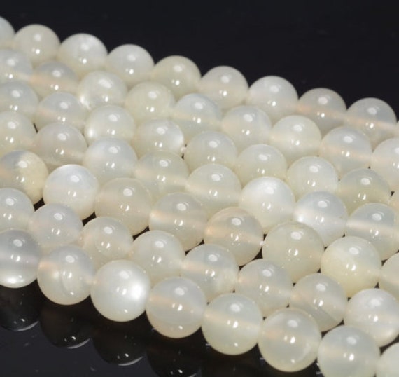 8mm White Moonstone Gemstone A Round Loose Beads 15.5 Inch Full Strand Lot 1,2,6,12 And 50 (90182798-86)