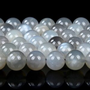 Natural Gray Moonstone Gemstone Grade AAA Round 8MM 9MM 10MM 12MM Loose Beads BULK LOT 1,2,6,12 and 50 (D404) Natural Gray Moonstone Gemstone Grade AAA Round 8MM 9MM 10MM 12MM Loose Beads BULK LOT 1,2,6,12 and 50 (D404)