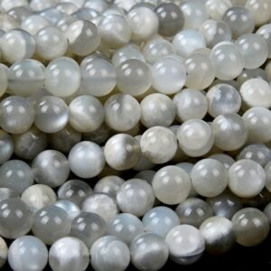 Rare Silver White Moonstone Gemstone Grade AAA Round 5MM 6MM 7MM 8MM 9MM 10MM Loose Beads (D90) Rare Silver White Moonstone Gemstone Grade AAA Round 5MM 6MM 7MM 8MM 9MM 10MM Loose Beads (D90)