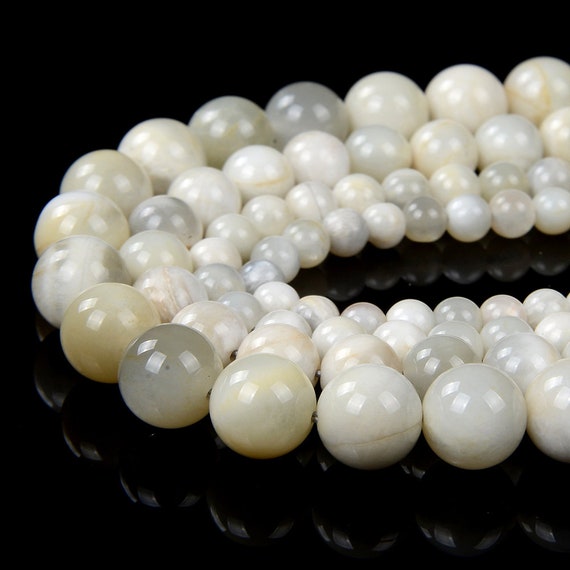 Silver White Moonstone Gemstone Grade A Round 4mm 5mm 6mm 7mm 8mm 9mm 10mm Loose Beads (d107)
